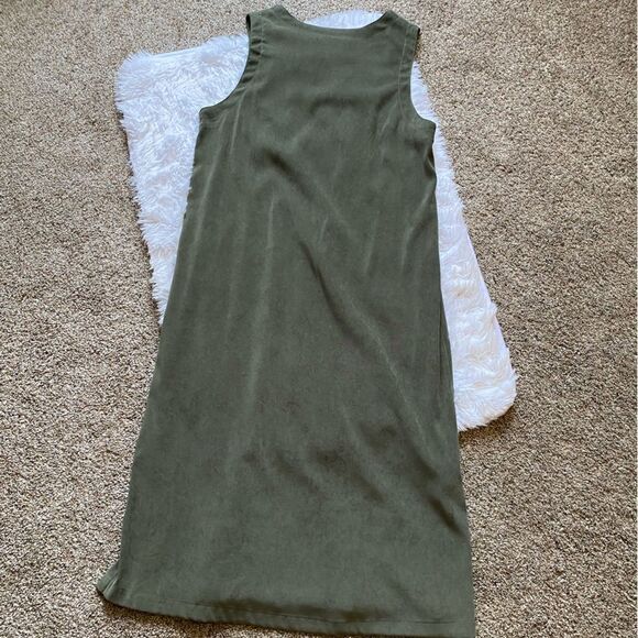 Cracker Barrel Maxi Dress Boho Floral Embroidered Green Size Medium - Picture 7 of 11